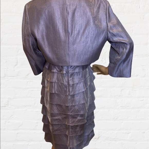 Adrianna Papell Shutter-Pleated Dress + Jacket VGC - Picture 7 of 11